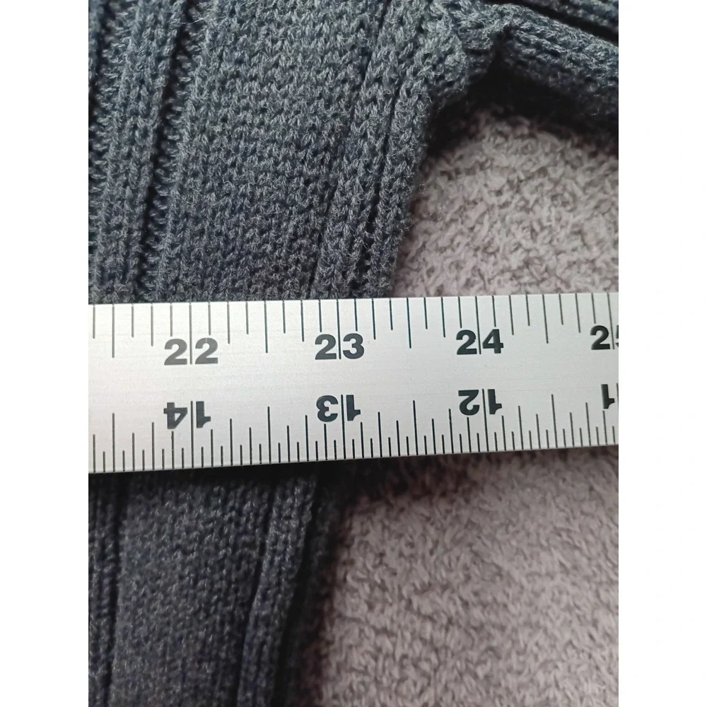 Nautica Men's Sweater Large Gray 100% Cotton Cable Knit Crewneck